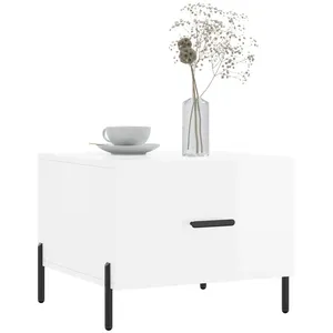 Comparateur de prix : vidaXL Tables basses 2 pcs blanc brillant 50x50x40cm bois d'ingénierie