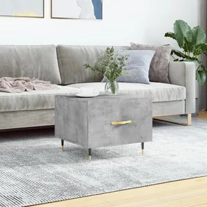 vidaXL Table basse gris béton 50x50x40 cm bois d'ingénierie pas cher