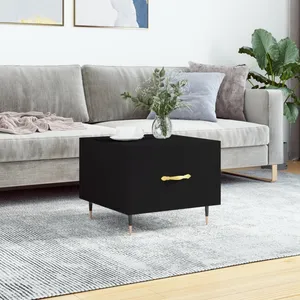 vidaXL Table basse Noir 50x50x40 cm Bois d'ingénierie pas cher