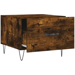 vidaXL Tables basses 2 pcs chêne fumé 50x50x40 cm bois d'ingénierie pas cher
