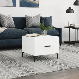 Comparateur de prix : vidaXL Table basse blanc 50x50x40 cm bois d'ingénierie