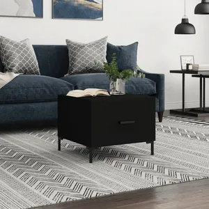 vidaXL Table basse Noir 50x50x40 cm Bois d'ingénierie pas cher