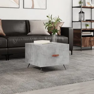 vidaXL Table basse gris béton 50x50x40 cm bois d'ingénierie pas cher