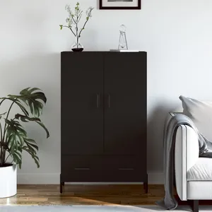 vidaXL Buffet haut noir 69,5x31x115 cm bois d'ingénierie pas cher