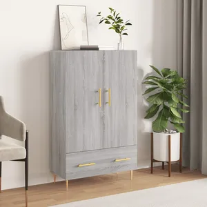 vidaXL Buffet haut sonoma gris 69,5x31x115 cm bois d'ingénierie pas cher