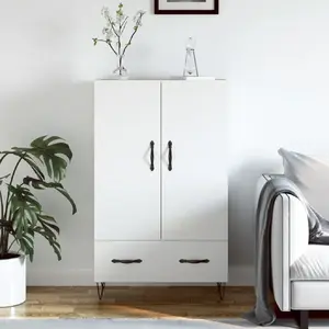 vidaXL Buffet haut blanc 69,5x31x115 cm bois d'ingénierie pas cher