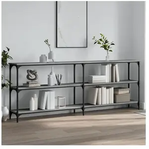 vidaXL Table console sonoma gris 200x29x75 cm bois d'ingénierie pas cher