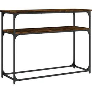 vidaXL Table console chêne fumé 100x35,5x75 cm bois d'ingénierie pas cher