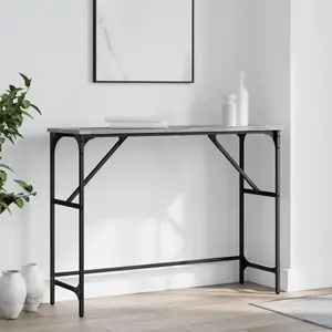 vidaXL Table console sonoma gris 100x32x75 cm bois d'ingénierie pas cher