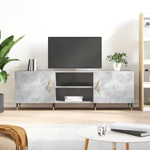 vidaXL Vidaxl Meuble Tv Gris Béton 150x30x50 Cm Bois D'ingénierie pas cher
