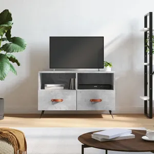 vidaXL Meuble TV Gris béton 80x36x50 cm Bois d'ingénierie pas cher