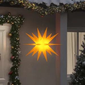 vidaXL vidaXL Étoile de Moravie avec LED pliable jaune 100 cm pas cher