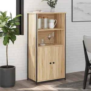 vidaXL Buffet haut chêne sonoma 62x36x121,5 cm bois d'ingénierie pas cher
