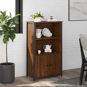 vidaXL Buffet haut chêne marron 62x32x103,5 cm bois d'ingénierie pas cher
