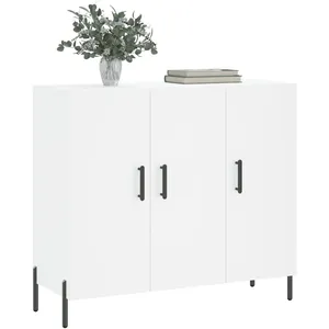 vidaXL Buffet blanc 90x34x80 cm bois d'ingénierie pas cher