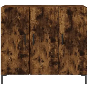 vidaXL Buffet chêne fumé 90x34x80 cm bois d'ingénierie pas cher