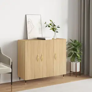 vidaXL Buffet chêne sonoma 90x34x80 cm bois d'ingénierie pas cher