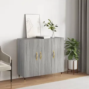 vidaXL Buffet sonoma gris 90x34x80 cm bois d'ingénierie pas cher