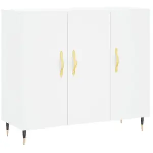vidaXL Buffet blanc 90x34x80 cm bois d'ingénierie pas cher
