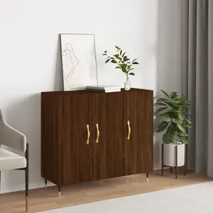 vidaXL Buffet chêne marron 90x34x80 cm bois d'ingénierie pas cher