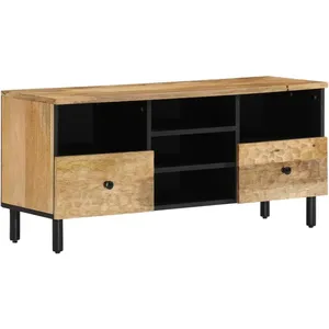 vidaXL Meuble TV 100x33x46 cm bois massif de manguier pas cher