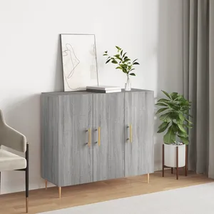 vidaXL Buffet sonoma gris 90x34x80 cm bois d'ingénierie pas cher