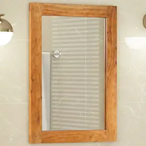 vidaXL Miroir salle de bain 50x70x2,5 cm bois massif d'acacia et verre pas cher