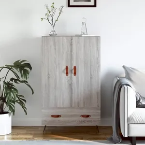 vidaXL Buffet haut sonoma gris 69,5x31x115 cm bois d'ingénierie pas cher