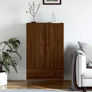 vidaXL Buffet haut chêne marron 69,5x31x115 cm bois d'ingénierie pas cher