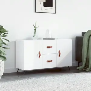 vidaXL Buffet blanc brillant 100x36x60 cm bois d'ingénierie pas cher
