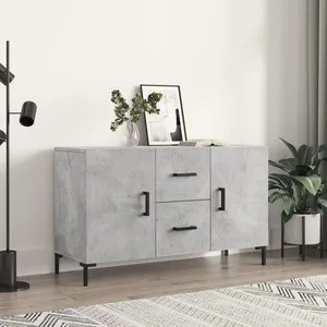 vidaXL Buffet gris béton 100x36x60 cm bois d'ingénierie pas cher
