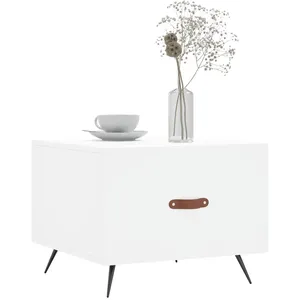 vidaXL Tables basses 2 pcs blanc 50x50x40 cm bois d'ingénierie pas cher