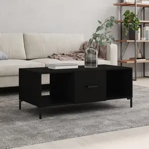 vidaXL Table basse noir 102x50x40 cm bois d'ingénierie pas cher