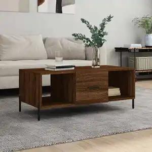 vidaXL Table basse chêne marron 102x50x40 cm bois d'ingénierie pas cher