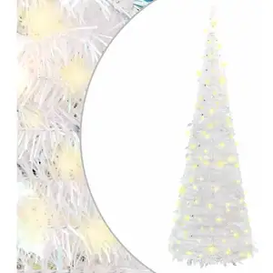Comparateur de prix : Sapin de Noël artificiel escamotable 150 LED blanc 180 cm