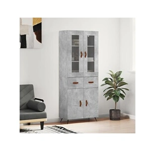 vidaXL Buffet haut Gris béton 69,5x34x180 cm Bois d'ingénierie pas cher