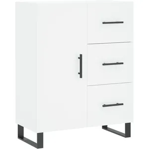vidaXL Buffet haut Blanc 69,5x34x180 cm Bois d'ingénierie pas cher