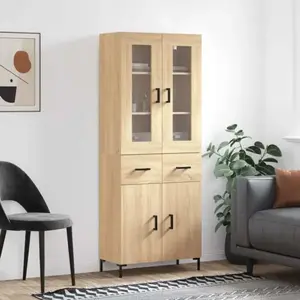 vidaXL Buffet haut Chêne sonoma 69,5x34x180 cm Bois d'ingénierie pas cher