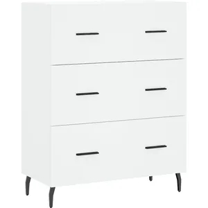 vidaXL Buffet haut Blanc 69,5x34x180 cm Bois d'ingénierie pas cher