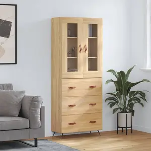 vidaXL Highboard chêne Sonoma 69,5x34x180 cm Matériau dérivé du bois pas cher