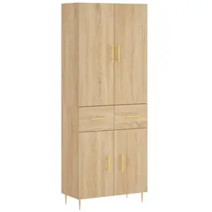 vidaXL Buffet haut Chêne sonoma 69,5x34x180 cm Bois d'ingénierie pas cher