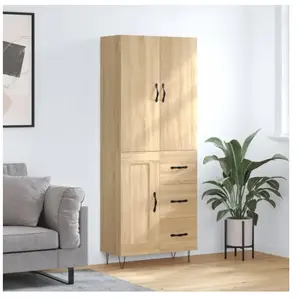 Non communiqué vidaXL Buffet haut Chêne sonoma 69,5x34x180 cm Bois d'ingénierie pas cher