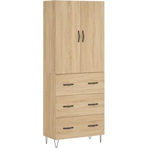 vidaXL Buffet haut Chêne sonoma 69,5x34x180 cm Bois d'ingénierie pas cher