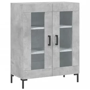 vidaXL Buffet haut Gris béton 69,5x34x180 cm Bois d'ingénierie pas cher