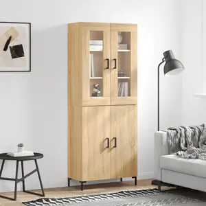 vidaXL Buffet haut Chêne sonoma 69,5x34x180 cm Bois d'ingénierie pas cher