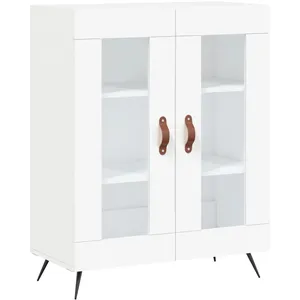 vidaXL Buffet haut Blanc 69,5x34x180 cm Bois d'ingénierie pas cher