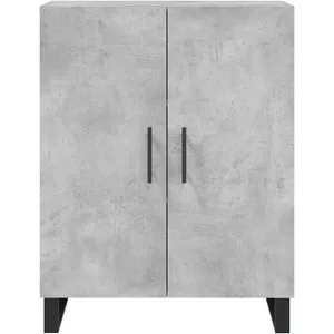 vidaXL Buffet haut Gris béton 69,5x34x180 cm Bois d'ingénierie pas cher