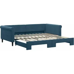 Vidaxl - Lit de jour avec gigogne sans matelas bleu 100x200 cm pas cher