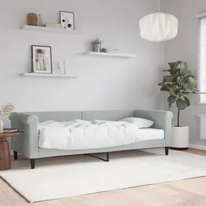 vidaXL Lit de jour avec matelas gris clair 80x200 cm velours pas cher