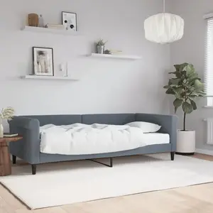 vidaXL Vidaxl Lit De Jour Avec Matelas Gris Foncé 90x200 Cm Velours